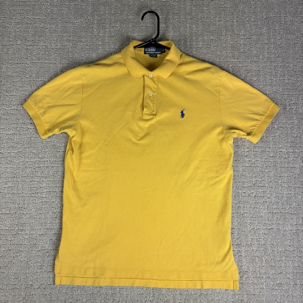Polo Ralph Lauren Mens Yellow Short Sleeve Cotton Pique Polo Shirt Size M